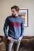 MYTHISCHER INDIGOBLAUER PULLOVER MIT REISSVERSCHLUSS