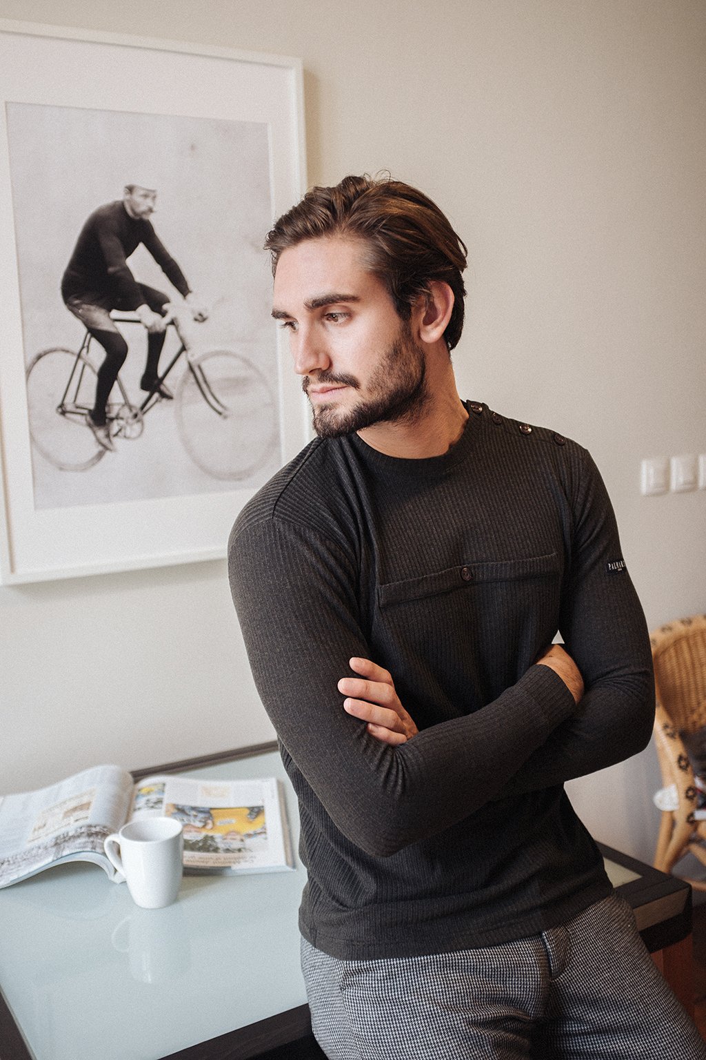 T-SHIRT MAURITIUS LONG SLEEVES ANTHRACITE