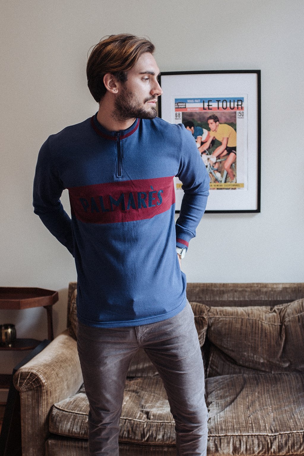 PULL MYTHIC ZIPPÉ INDIGO - palmares