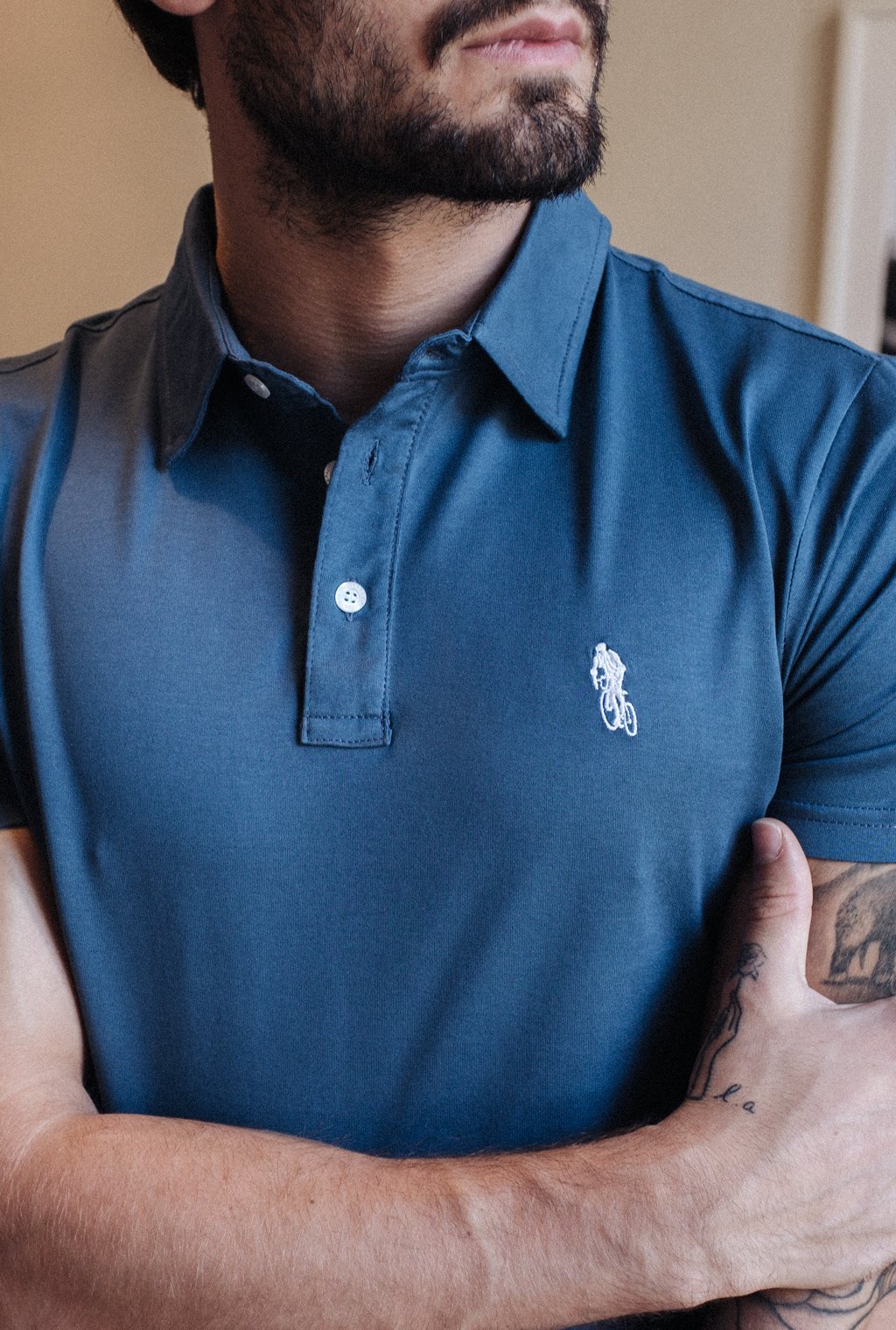 POLO EMBLÈME BLEU PÉTROLE - palmares