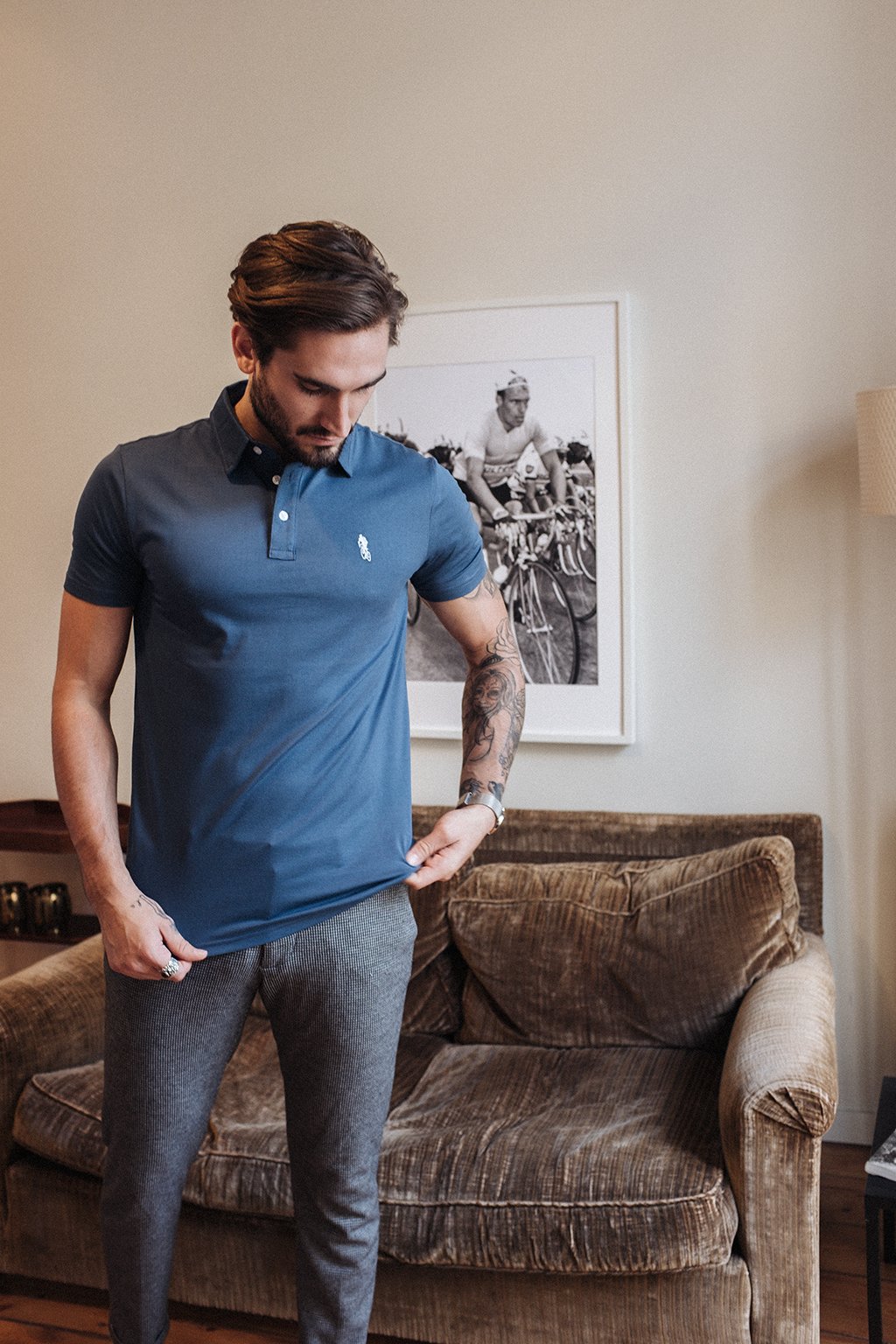 POLO EMBLÈME BLEU PÉTROLE - palmares