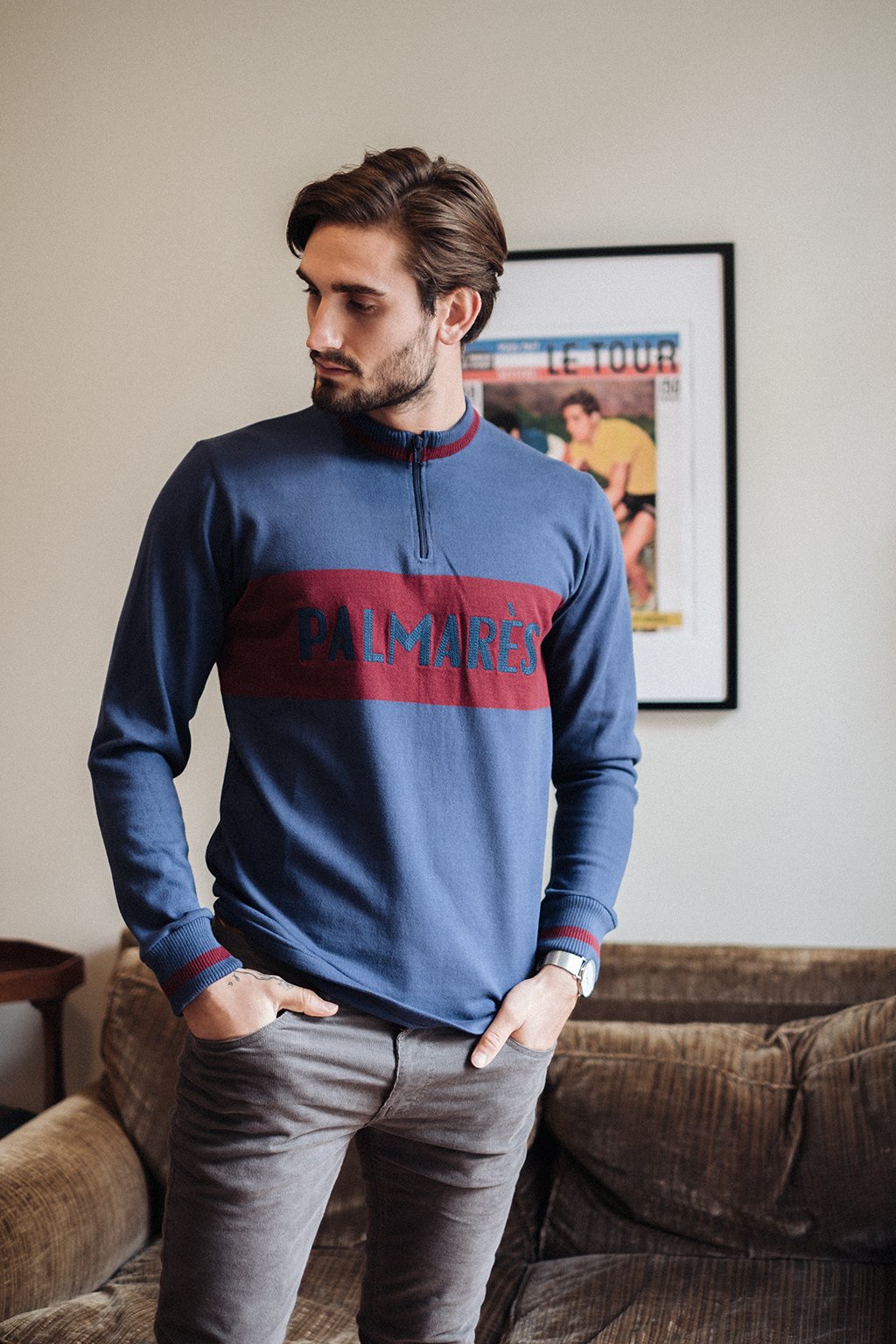 PULL MYTHIQUE ZIPPÉ INDIGO